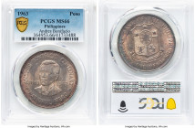 Republic "Andres Bonifacio" Peso 1963 MS66 PCGS, KM193. 100th Anniversary Birth of Andres Bonifacio. HID09801242017 © 2024 Heritage Auctions | All Rig...