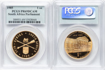 Republic gold Proof "75th Anniversary of Parliament" Ounce 1985 PR69 Deep Cameo PCGS, Pretoria mint, KM118, Fr-13. Mintage: 3,019. HID09801242017 © 20...