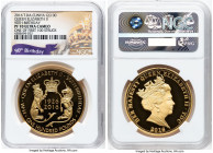 Elizabeth II Pair of Certified gold & silver "90th Birthday" Proof Set 2016 PR70 Ultra Cameo NGC, 1) gold Proof 100 Pounds, One of the First 100 Struc...