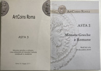 Art Coins Roma Lotto di 2 Cataloghi: Asta 2 (10 Dicembre 2010) – Asta 3 (31 Maggio 2011). Ottimo stato.