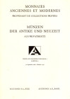 AUCTIONES A.G. - Auction 6. Basel, 30 Sept.\1 Oktober - 1976. Munzen der antike und neuzeit. pp 63, lots, 1220, plates 48. brossura ed. ottimo stato, ...