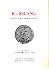 HESS Adolph - BANK LEU & CO. - Auktion 39. Luzern, 7 - November, 1968. RUSSLAND Munzen - medaillen - orden. Pp 37, nn.590, tavole, 24 + 1 a colori. Li...