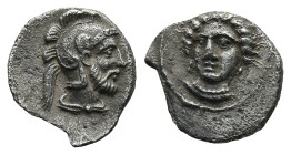 CILICIA. Tarsos. Pharnabazos, Persian military commander (380-374/3 BC)
AR Obol (10,2mm 0,6g)
Obv: Female head (Arethusa?) facing slightly to left, ...