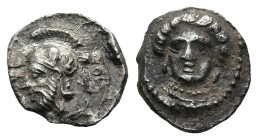 CILICIA. Tarsos. Time of Pharnabazos or Tarkumuwa (Datames), (circa 380-370 BC)
AR Obol (9,1mm 0,8g)
Obv: Female head (Aphrodite?) facing, turned sl...