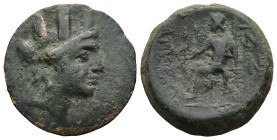 CILICIA. Tarsos (Circa 164-27 BC)
AE Bronze (20,9mm 5,5g)
Obv: Turreted, veiled and draped bust of Tyche right; monogram to left.
Rev: TAPΣEΩN. Zeu...
