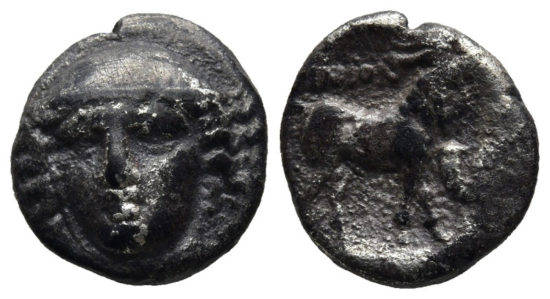 THRACE. Ainos. (Circa 402/1-361/0 BC).
AR Tetrobol (13,3mm 2,4g)
Obv: Head of ...