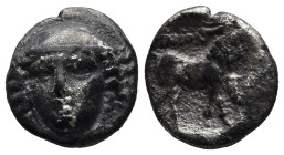 THRACE. Ainos. (Circa 402/1-361/0 BC).
AR Tetrobol (13,3mm 2,4g)
Obv: Head of Hermes facing slightly left, wearing petasos.
Rev: Goat standing righ...