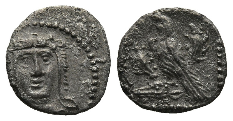 CILICIA, Uncertain (Circa 4th century BC)
AR Obol (10,7mm 0,6g)
Obv: Facing he...