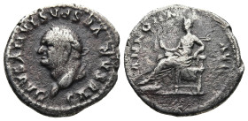 Vespasian (69-79 AD). Rome
AR Denarius (19,2mm 3g)
Obv: CAESAR VESPASIANVS AVG. Laureate head left
Rev: ANNONA AVG. Annona seated to left, holding ...