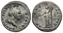 Vespasian (AD 69-79). Rome
AR Denarius (19mm 3g)
Obv: CAESAR VESPASIANVS AVG. Laureate head right.
Rev: CERES AVGVST. Ceres standing left, holding ...