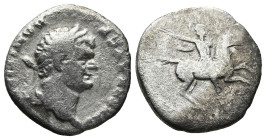 Domitian, Caesar (69-81 AD). Rome.
AR Denarius (17,4mm 2,7g)
Obv: CAESAR AVG F DOMITIANVS. Laureate head of Domitian, right.
Rev: COS V. Warrior ri...