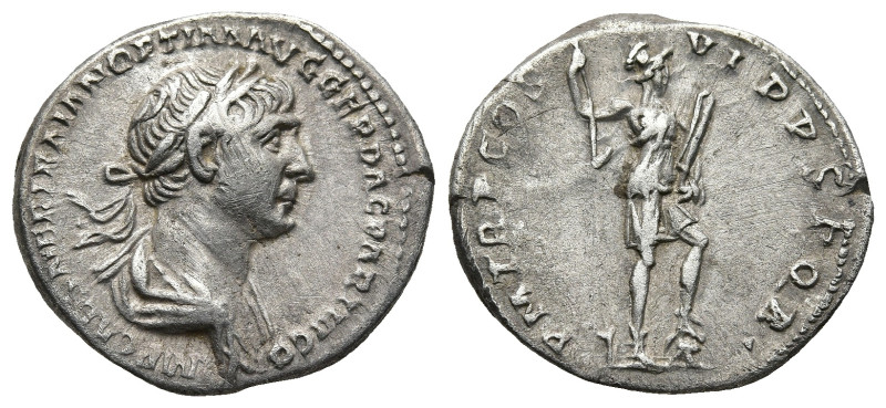 Trajan (AD 98-117). Rome
AR Denarius (19,3mm 3,1g)
Obv: IMP CAES NER TRAIANO O...