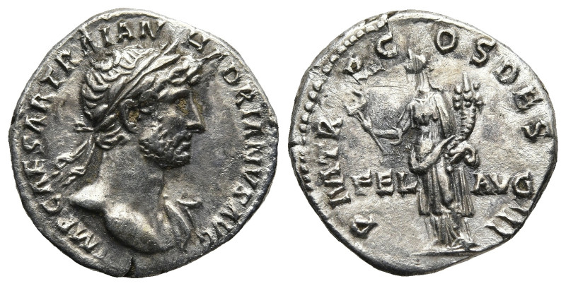 Hadrian (AD 117-138). Rome
AR Denarius (18,6mm 3,2g)
Obv: IMP CAESAR TRAIAN HA...
