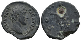 Marcus Aurelius, as Caesar (AD 139-161). Rome
AR Fourrée Denarius (18,2mm 2,8g)
Obv: AVRELIVS CAESAR AVG PII F. Bare head right
Rev: COS II. Spes a...