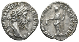 Commodus (177-192 AD). Rome
AR Denarius (18.5mm 3.36g)
Obv: M COMM ANT P FEL AVG BRIT P P Laureate head of Commodus to right.
Rev: LIB•AVG•P M TR P...