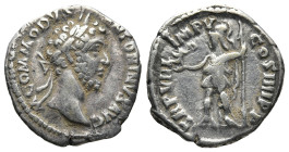 Commodus (177-192 AD). Rome
AR Denarius (17,8mm 2,9g)
Obv: M COMMODVS ANTON AVG PIVS. Laureate head to right
Rev: TR P VIII IMP V COS IIII P P. Rom...