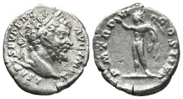 Septimius Severus (AD 193-211). Laodicea ad Mare
AR Denarius (17,2mm 2,3g)
Obv: L SEPT SEV PERT AVG IMP X. Laureate head to right
Rev: P M TR P VI ...