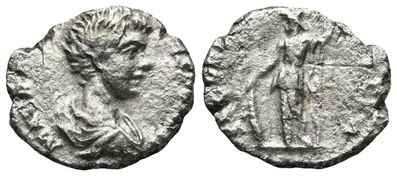 Caracalla, Caesar (AD 196-198). Laodicea ad Mare
AR Denarius (17,6mm 2,5g)
Obv...
