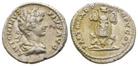 Caracalla (198-217 AD). Rome
AR Denarius (18,6mm 3,3g)
Obv: ANTONINVS PIVS AVG. Laureate and draped bust of Caracalla to right, seen from behind.
R...