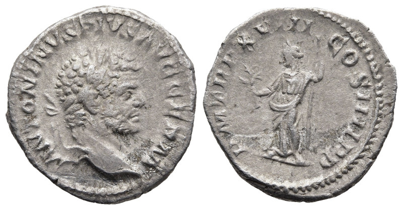 Caracalla (AD 198-217). Rome
AR Denarius (mm 3g)
Obv: ANTONINVS PIVS AVG GERM....