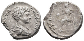 Geta, as Caesar (198-209 AD). Rome
AR Denarius (mm 3,3g)
Obv: P SEPT GETA CAES PONT. Bare-headed and draped bust of Geta to right, seen from behind....