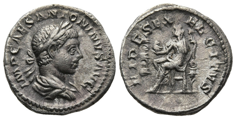 Elagabalus (218-222 AD). Rome
AR Denarius (19,4mm 3,4g)
Obv: IMP CAES ANTONINV...