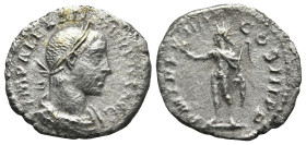 Severus Alexander (AD 222-235). Rome
AR Denarius (18,8mm 2,5g)
Obv: IMP ALEXANDER PIVS AVG. Laureate and draped bust of Severus Alexander to right....