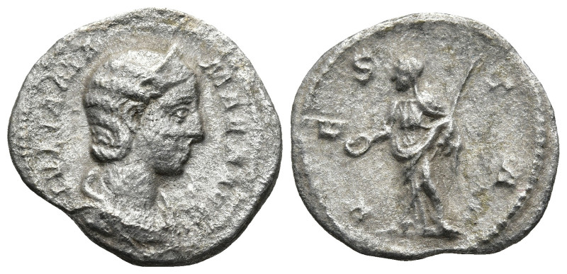 Julia Mamaea, Augusta (222-235 AD). Rome
AR Denarius (19,9mm 2,6g)
Obv: IVLIA ...