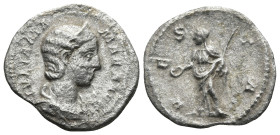 Julia Mamaea, Augusta (222-235 AD). Rome
AR Denarius (19,9mm 2,6g)
Obv: IVLIA MAMAEA AVG. Diademed and draped bust of Julia Domna to right.
Rev: VE...