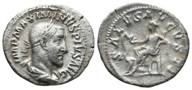 Maximinus I (AD 235-238). Rome
AR Denarius (21 mm 2,5g)
Obv: IMP MAXIMINVS PIVS AVG. Laureate, draped and cuirassed bust of Maximinus I to right, se...