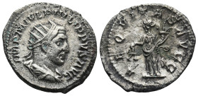 Philip I 'the Arab' (244-249). Rome.
AR Antoninianus (23,9mm 3,9g)
Obv: IMP M IVL PHILIPPVS AVG. Radiate, draped and cuirassed bust right.
Rev: AEQ...