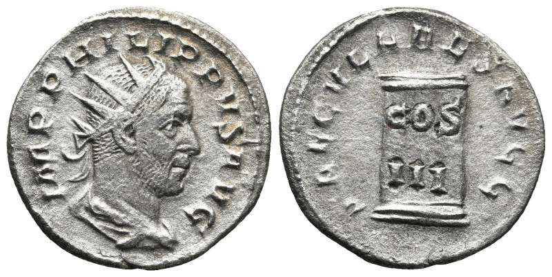 Philip I (244-249 AD). Rome
AR Antoninianus (21,6mm 3,5g)
Obv: IMP PHILIPPVS A...