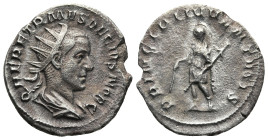Herennius Etruscus, as Caesar (AD 249-251). Rome
AR Antoninianus (21,3mm 2,6g)
Obv: Q HER ETR MES DECIVS NOB C. Radiate and draped bust of Herennius...