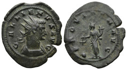 Gallienus (253-268 AD). Siscia
Antoninianus (23,1mm 3,4g)
Obv: GALLIENVS AVG. Radiate and cuirassed bust to right
Rev: PROVIDEN AVG. Providentia st...
