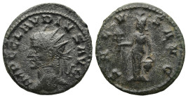 Claudius II Gothicus (AD 268-270). Antioch
Antoninianus (19,9mm 3,3g)
Obv: IMP C CLAVDIVS AVG. Radiate head left
Rev: SALVS AVG. Isis Pharia standi...
