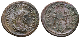 Probus (AD 276-282). Antioch
Antoninianus (22,6mm 4,1g)
Obv: IMP C M AVR PROBVS P F AVG Radiate, draped and cuirassed bust right.
Rev. CLEMENTIA TE...