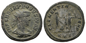 Probus (AD 276-282). Antioch
Antoninianus (21,9mm 3,4g)
Obv: IMP C M AVR PROBVS AVG. Radiate and cuirassed bust right
Rev: CLEMENTIA TEMP. Emperor ...