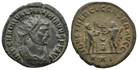 Maximianus Herculius (286-305 AD). Antioch
AE Antoninianus (21,3mm 3g)
Obv: IMP C M AVR VAL MAXIMIANVS PF AVG, radiate, cuirassed bust right
Rev: I...
