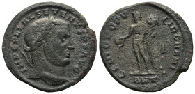 Severus II (AD 306-307): Antioch
AE Follis (29mm 10g)
Obv: IMP C FL VAL SEVERVS P F AVG. Head laureate right
Rev: GENIO POPVLI ROMANI / I / ANT•. G...