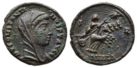 Divus Constantine I (died AD 337).Alexandria
AE Follis (16mm 2g)
Obv: DV CONSTANTINVS P T AVGG. Veiled and draped bust to right
Rev: Emperor, veile...