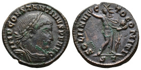 Constantine I 'the Great' (307/310-337 AD). Ticinum
AE Follis (19,9mm 3g)
Obv: IMP CONSTANTINVS P F AVG. Laureate, draped and cuirassed bust to righ...