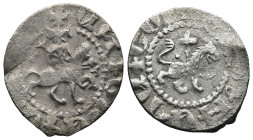 ARMENIA. Cilician Armenia. Oshin (AD 1308-1320)
AR Takvorin (20mm 2,4g)
Obv: Oshin on horseback riding right, head facing, holding lis-tipped scepte...
