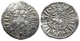 ARMENIA. Cilician Armenia. Hetoum I and Zabel (1226-1270 AD)
AR Half Tram (17,6mm 1,3g)
Obv: Hetoum and Zabel standing facing one another, heads fac...