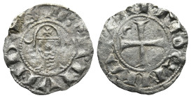 CRUSADERS. Antioch. Bohémond III (1163-1201 AD)
AR Denier (17,2mm 0,6g)
Obv: Helmeted bust of Bohemond III to left, wearing chain mail composed of c...