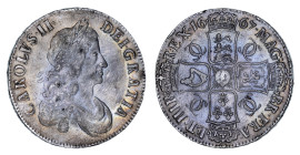 Charles II 1667 silver Crown edge DECIMO NONO