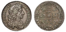 XF45 | Charles II 1673 silver Halfcrown