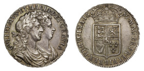 AU55 | William & Mary 1689 silver Halfcrown