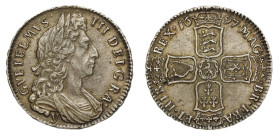 AU53 | William III 1697 silver York Halfcrown NONO