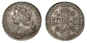XF40 | George II 1734 silver Halfcrown