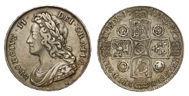 George II 1741 silver Halfcrown D. QVARTO